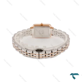 ساعت مچی DW زنانه مستطیلی دورنگ رزگلد صفحه صورتی DW-6820-L
