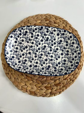 دیس بیضی دنی هوم طرح گل سرمه ای / BA7