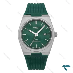 ساعت تیسوت مردانه PRX استیل بند رابر سبز Tissot-7354-G
