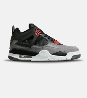 کتانی ساق‌دار زنانه و مردانه طوسی مشکی Nike air jordan 4 مدل 8048