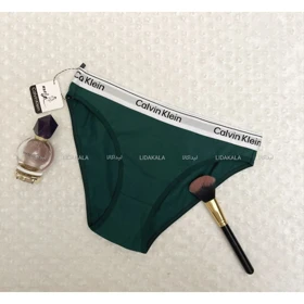 شورت نخی اسلیپ طرح Calvin Klein رنگ سبز جنگلی کد LK14643