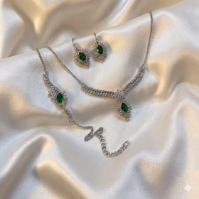 سرویس کامل برند شین مدل «قطره باران سبز» | تراش اشک با گارانتی 1 ساله