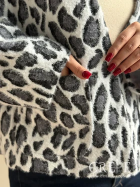 کت موهر پلنگی کمرچرم