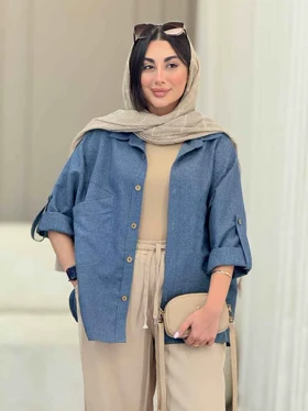 مانتو دو جیب آستین پاگن ساناز