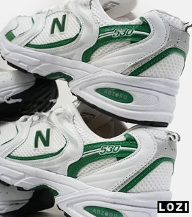 کفش کتانی مردانه و زنانه سفید سبز NEW BALANCE 530