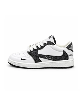 کفش کتانی مردانه مدل نایکی ترویس دیور سفید طوسی Nike travis