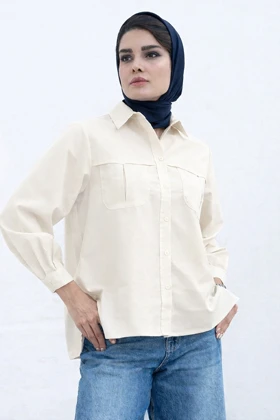 شومیز زنانه لوکه Lokke کد 00075 (کرم)