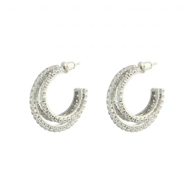 گوشواره زنانه مدل سه لاین نگینی