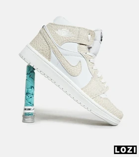 کفش کتانی ساق‌دار مردانه و زنانه سفید کرم NIKE jordan 1