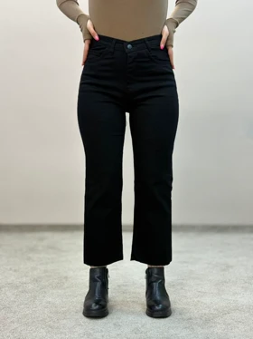 شلوار جین مشکی واید کات