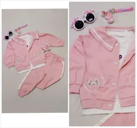 ست سه تیکه بلوز شلوار وکت بچگانه دخترانه