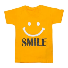 ست تیشرت آستین کوتاه و شلوارک بچگانه مدل لبخند کد PJ1153 رنگ نارنجی