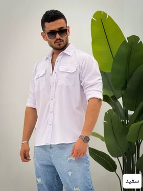 پیراهن مردانه کتان شافل_کد4221