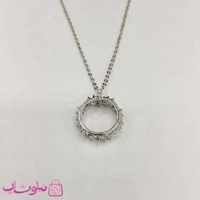 گردنبند زنانه برند CM مدل رینگ حلقه‌ای رنگ نقره ای کد 270
