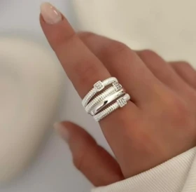 انگشتر چندلاین نگین‌دار