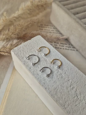 پیرسینگ نعلی نگین مروارید