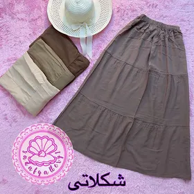 دامن نخی طبقه‌ای پالت رنگبندی کرم