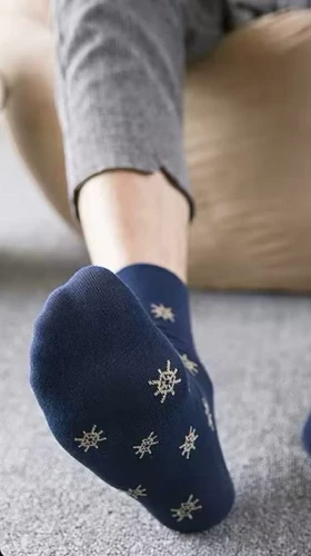 جوراب وارداتی ساق‌دار ملوانی سرمه ای