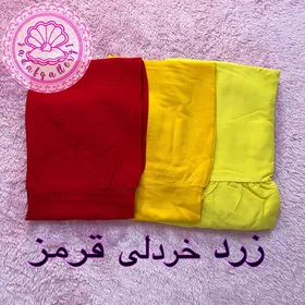 دامن نخی طبقه‌ای بلند رنگبندی پالت زرد