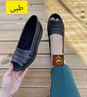 صندل لژدار طبی زنانه جلو باز اداری و تابستانه F 129