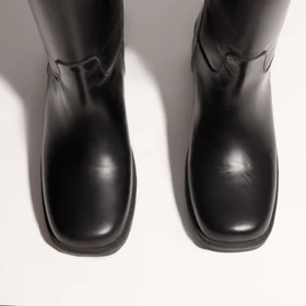 بوت چرم زنانه مشکی مدل sylvie