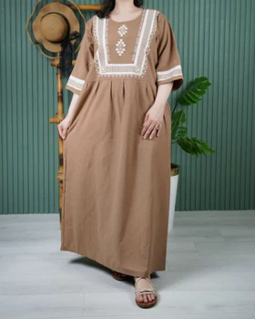 پیراهن مانتوی طرح پادمیرا E7463 (نسکافه ای)