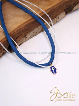 گردنبند زنانه فشن مدل واشر کد N3133 (آبی)