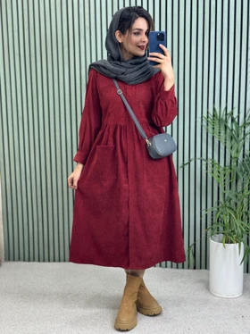 پیراهن مانتویی دوجیب