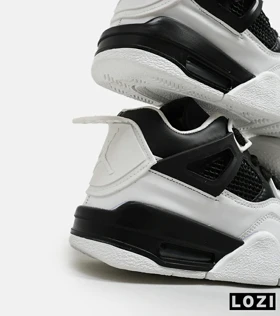 کتانی ساق‌دار مردانه مشکی سفید Nike air jordan 4