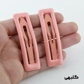 گیره مو دخترانه طرح تق تقی مستطیل (گلبهی)