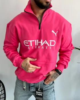 دورس نیم زیپ داخل کرک PUMA ETIHAD رنگ دیپ پینک