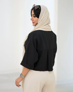 شومیز تک مشکی گره‌ای کد 824