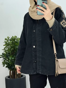 کت جین گلدوزی باران 1 با ارسال رایگان