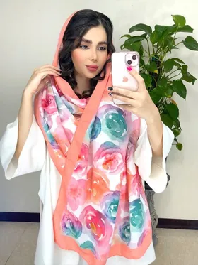 شال نخی رنگ سال هلویی جدید