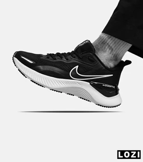 کفش کتانی مردانه و زنانه مشکی سفید NIKE zoom x