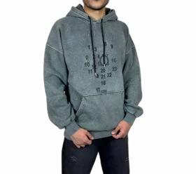 هودی سنگشور مردانه سبز زیتونی با قواره باکسی