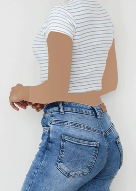 تیشرت کراپ راه راه زارا