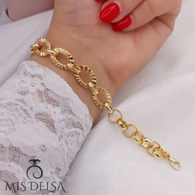 دستبند زنانه طرح طلا مدل لاما