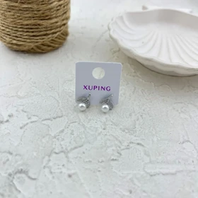 گوشواره زنانه طرح مروارید نگین‌دار ژوپینگ شیک و ظریف