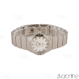 ساعت امگا کانسلیشن زنانه تمام نقره ای نگین‌دار 104785