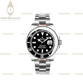 ساعت مچی رولکس سابمارینر سوئیسی سیلور صفحه مشکی Rolex Submariner