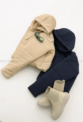 کاپشن کوتاه کتان کج راه کد1004769