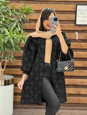 مانتو طرح دار آستین پفی