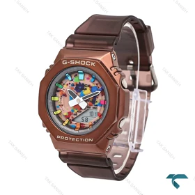 ساعت جی شاک GM-S2100 زنانه قهوه ای صفحه رنگین کمانی G-shock-6387-L