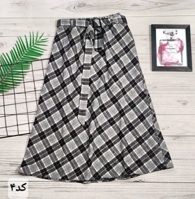 دامن چهارخونه پشمی قد 75 کد 50129 (کد 4)