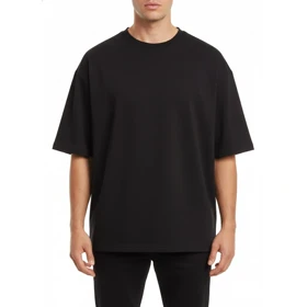 دورس مردانه آستین کوتاه، مشکی پارچه سه نخ تو کرکی استایل گرم مناسب روزمره 5002