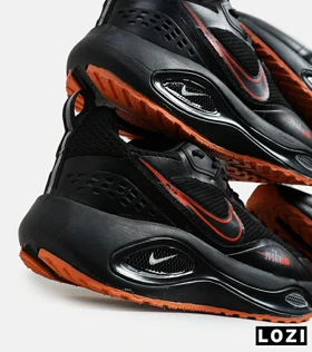 کفش کتانی مردانه و زنانه مشکی نارنجی Nike air zoom max