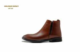 نیم بوت دوزیپ مردانه مدل چلسی چرم طبیعی دست دوزsi172