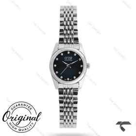 ساعت کرست زنانه 6368-5 صفحه مشکی بند استیل Crest-11192-L