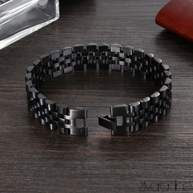 دستبند رولکس مشکی باریک 40045